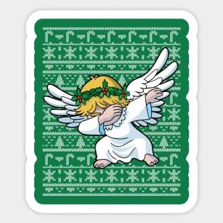 Dabbing Ugly Christmas Sweater Angel Sticker